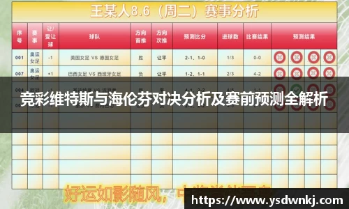 竞彩维特斯与海伦芬对决分析及赛前预测全解析